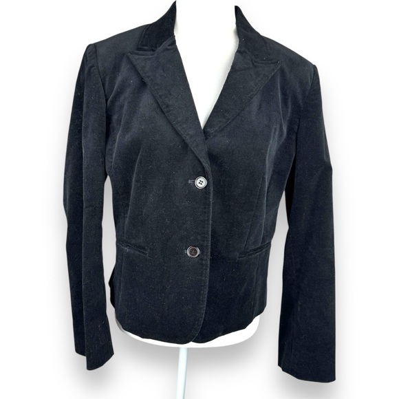 Y2K Vintage Black Velvet Womens Blazer Size 10 P Witchy Vamp Goth Dark Academia - Picture 1 of 9